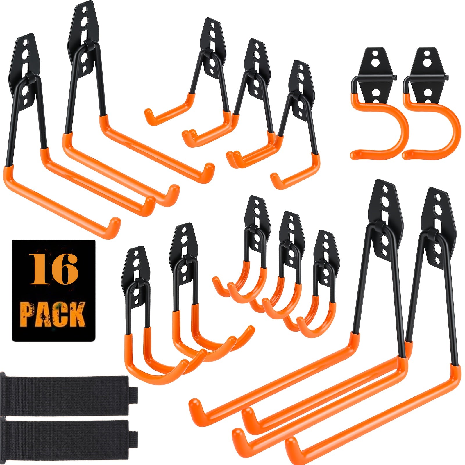 TEMU Heavy-duty Steel Garage Hooks, Wall Mounted Multifunctional Hooks For Storing Power Tools, Dumbbells, Bicycles, Hoses, Ropes, And Garage