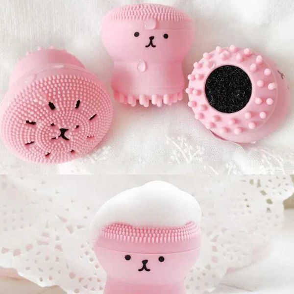 Esfregantes de rosto elétrico 1pc Silicone Octopus Face Face Brush Brush Facial Poros Deep Skin Care Scrub Scrub Portable Sponge Cleanser Fe