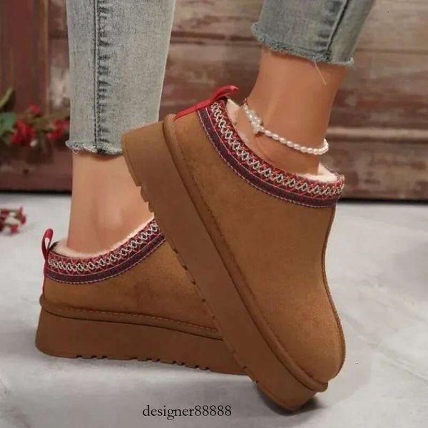 Tornozelo Botas de neve Mulheres Inverno Novo Marca PeL Plush Plush Harm Slippers Platform Flip PS Botas Cotton Shoes KJH Kuy