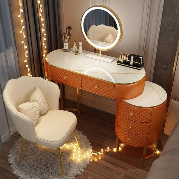 Nordic Vanity Home Dressers for Bedroom Light Luxury Modern Dressing Table Bedroom Furniture Storage Side Cabinet Bedside Table