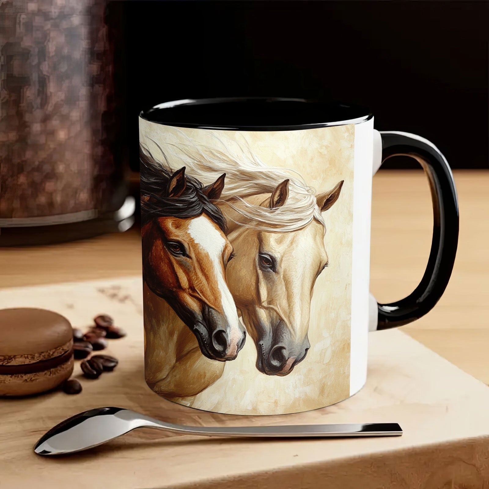 TEMU 1pc Equine-themed Ceramic Mug, 11oz, , Versatile Cup For Tea, Coffee, Milk, Beer, Ideal For Office, New Year, Easter, Valentine's Day, Birthday