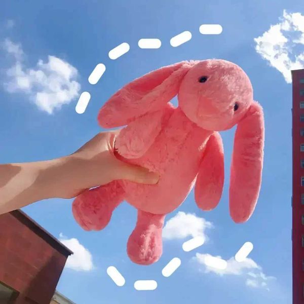 Plush Dolls 25cm Cute Bunny Rabbit Plush Toy Long Ear Soft Stuffed Doll Sleeping Toy Girls Kids Baby Kawaii Plush Animal Birthday GiftsY2412