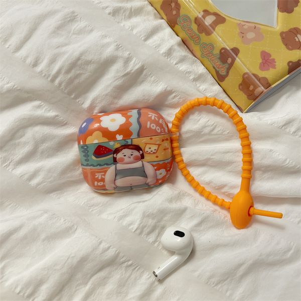ddmygifts Cute chubby girl Pro123 generation suitable for Bluetooth wireless headphone cover creative pendant software A
