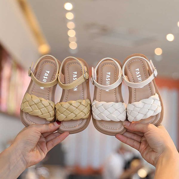 Girls&#039; Summer 2024 Woven Soft Sandals, Open-Toe Children&#039;s Shoes