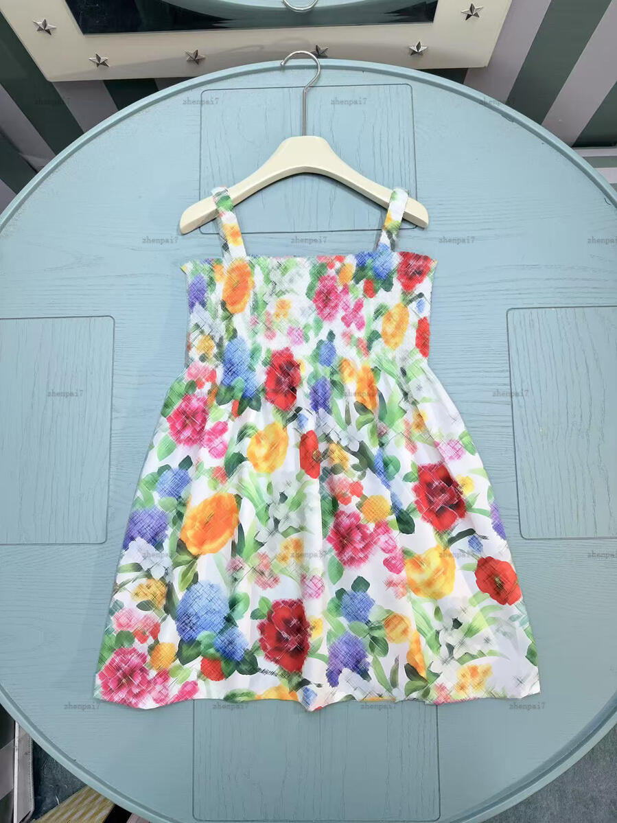 Top Slip girls dress Environmental-friendly dyeing Princess dress kids designer clothes Summer partydress baby skirt A001X01N098-b