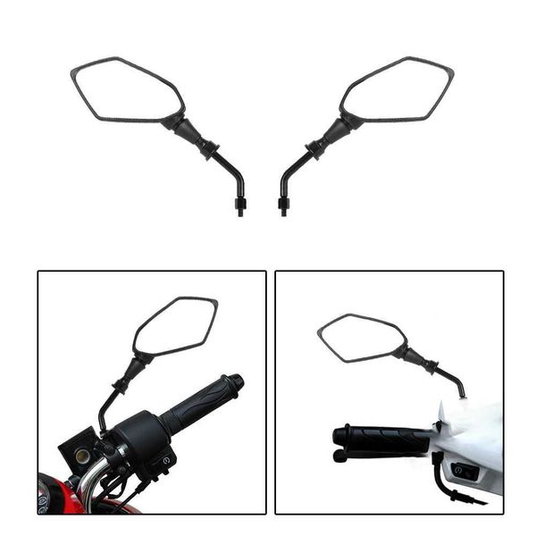 For Scooter E-Bike Motocycle 1 Pair Handle Bar End Side Rearview Mirrors Motorcycle Mirror 8mm 10mm Back Side Convex MirrorT250116