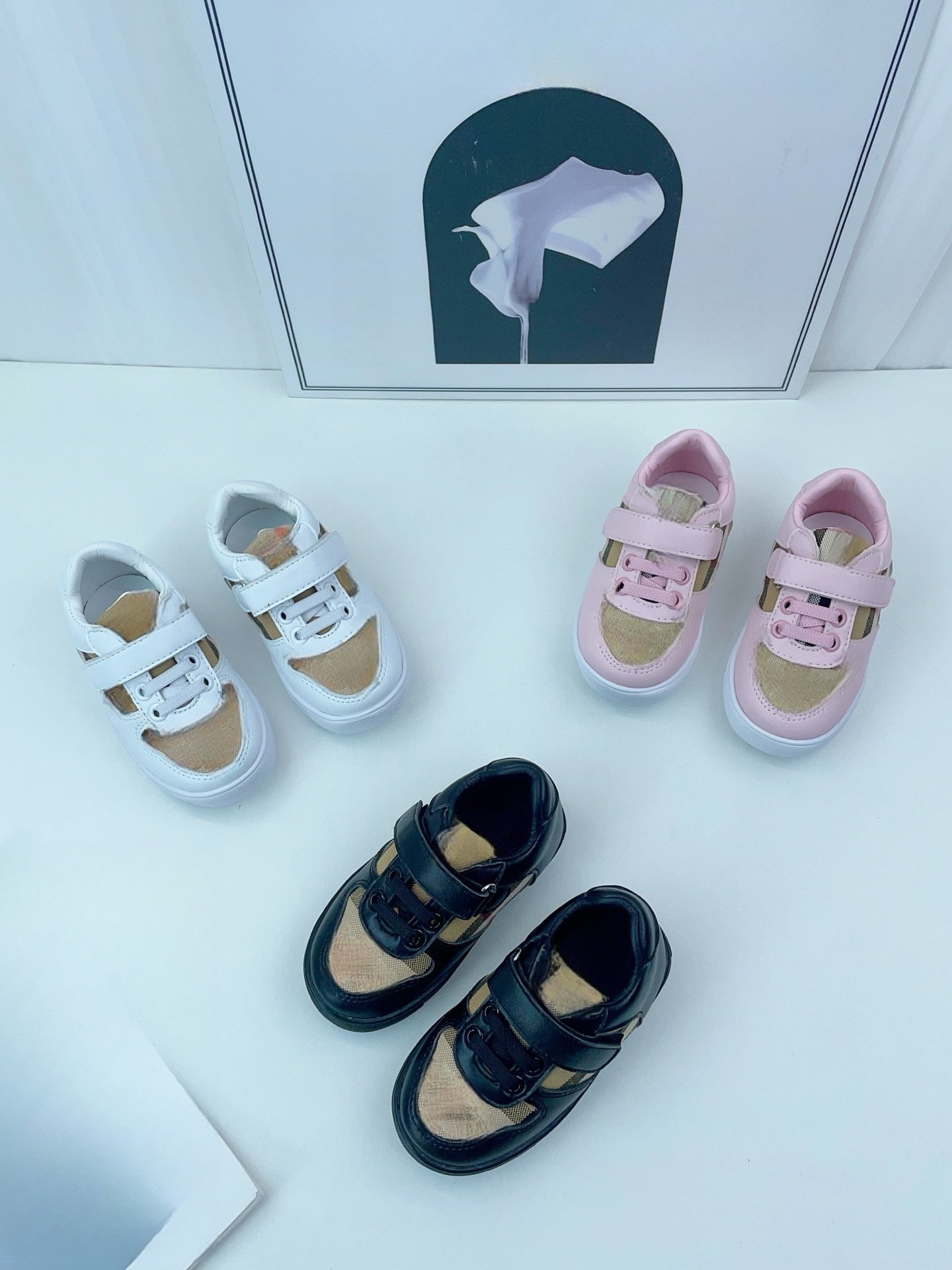 Toddlers plaid Athletic Baby boys designer shoes British Style kids lattice outdoor shoes children 1st birthday casual shoes size 21-28 S4339