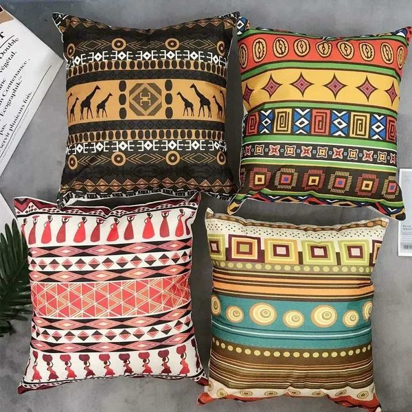 pillowcase African ethnic style linen soft cushion cover used for car living room sofa bedroom home decoration 40x40 45x45 50x50 60x60 case