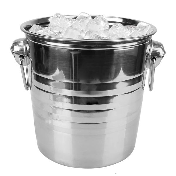 Balde de refrigerador de cerveja de vinho 5L Fabricante de cubo de gelo de aço inoxidável para KTV Bar Kitchen Party Barware Champagne W2411