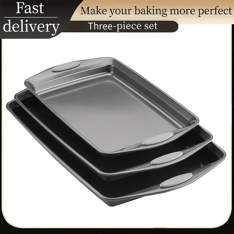 TEMU 2-3pcs Kitchen Baking Set With Silicone Handles, Cookie Sheet, Heavy-duty Carbon Steel Bakeware And Cake Mold Options, Local Warehouse Baking