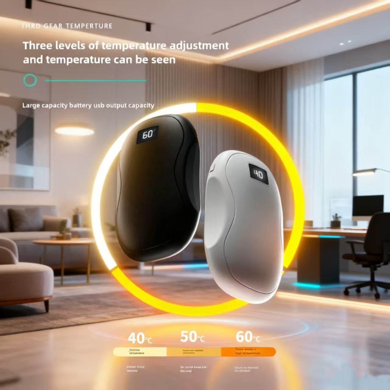 2025 New Mobile Power Bank Large Capacity Digital Display Hand Warmer with Fast Charging, Suitable for Office and Outdoor Sports in Autumn and Winte