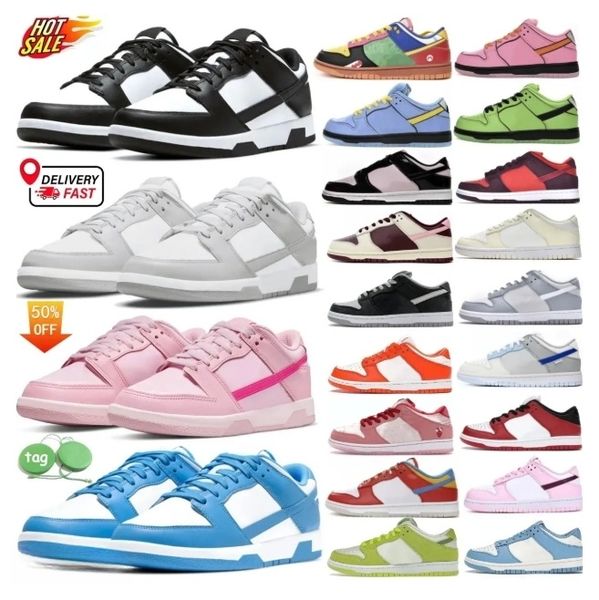 Baixa Pandas Designer Running Running Shoes Black Branco Azul Cinzento UNC de alta qualidade masculino Big Size 13 Sneakers Womens Purple Gr