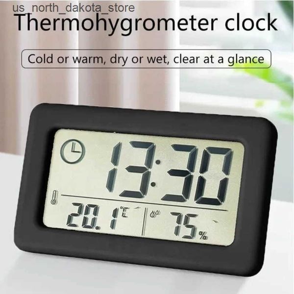 Desk Table Clocks Large LCD Screen Electronic Thermometer Hygrometer Ultra-thin Multifunction Temperature Humidity Monitor Digital Clock J24