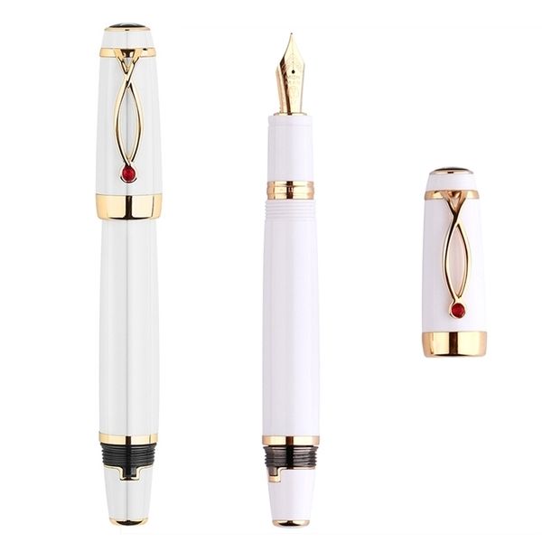 Fountain Pens MAJOHN X1 Retractable Fountain Pen Fine Nib Short Resin Pen school office gifts pens for friend rose white 220923