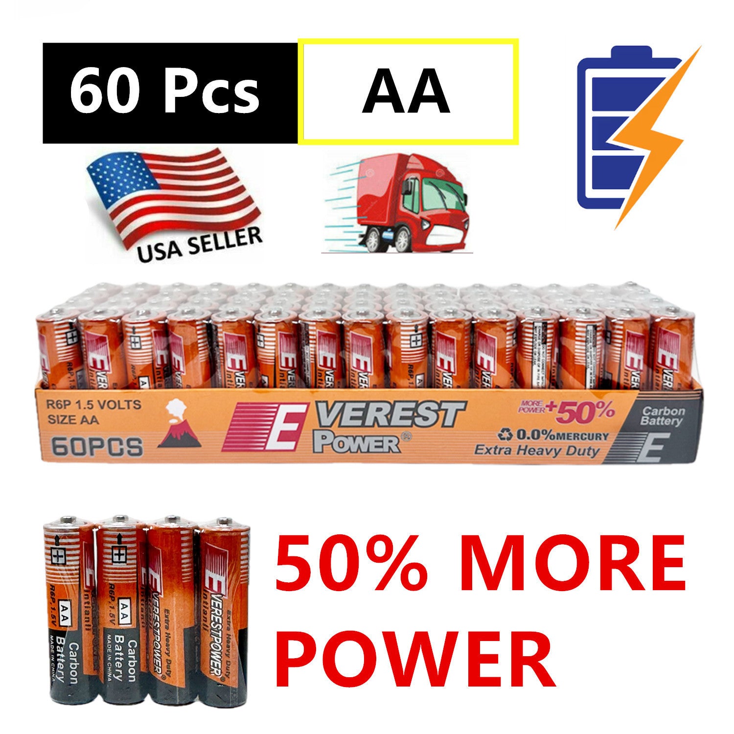 TEMU 60 Aa Batteries 1.5v. Lot, New, Fresh, For Home, Household Devices, Clocks, Lamps, Remotes, Toys
