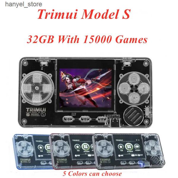 Portable Game Players New 2.0-inch TRIMUI Model S A66 Mini Pocket Handheld Game Console 32GB 15000 Retro Video Game Console Childrens Gift L