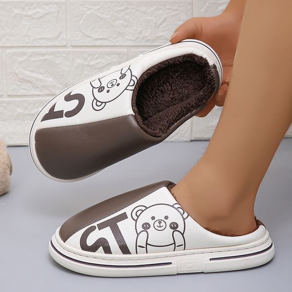2024 Plush Couple Slippers Winter Indoor Shoes | Waterproof Home Slides