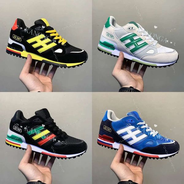 Shoes 10A Zx750 Suede Patchwork High Black Red Green Breathable Trainers Wholesale Zx 750S