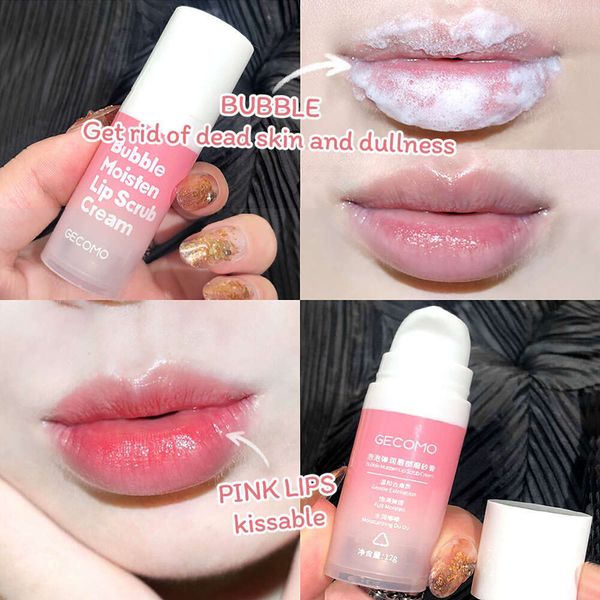 Bubble Moisten Cream Exfoliating Mask GECOMO Plant Lip Care Scrub for Tender Lips