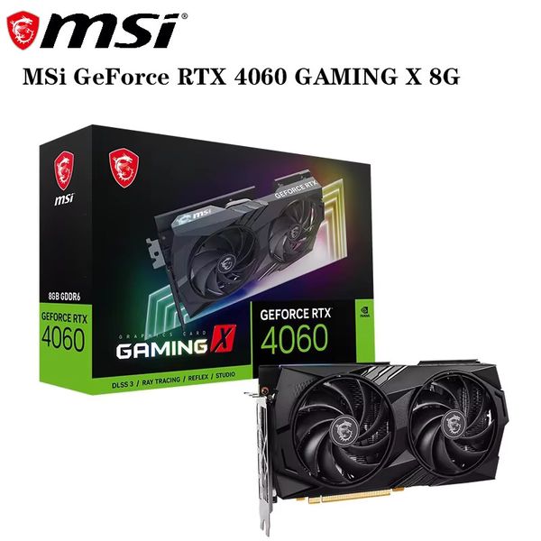 Original Msi GeForce RTX 4060 GAMING X 8G Computer Graphics Card 550W Esports Game Dual Fan Graphics Card