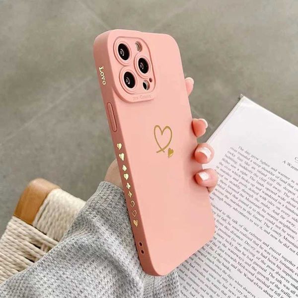 Colorful Love Heart Silicone Phone Case Suitable for iPhone 16 15 14 Pro Max 11 12 13 Pro Max X XR XS Max 7 8 15 Plus SE 2020 Soft Cover W24