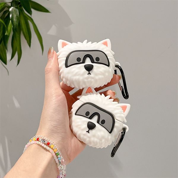 ddmygifts Cute pilot dog suitable for Pro2 protective case, personalized 2nd-3rd generation wireless headphone case A