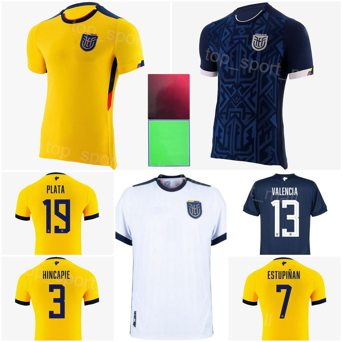 National Team 22-23 World Cup Ecuador Soccer Jersey VALENCIA HINCAPIE PLATA PRECIADO TORRES ESTUPINAN MENDEZ GALINDEZ CAICEDO ESTRADA IBARRA Footbal