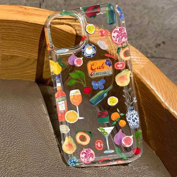 Transparent Fruit Juice Flower Phone Case For A53 A55 A54 A52 A34 A35 A33 A14 A13 S24 Ultra S23 S22 Plus S21 FE CoverLX241028