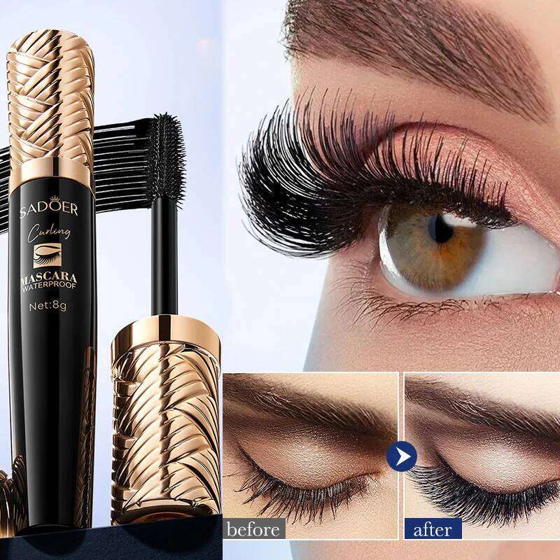 5D Lengthens Eyelashes Extension Black Silk Fiber Female Makeup Cosmetic Waterproof Mascara X250722