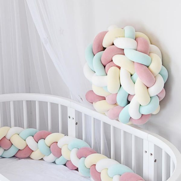 3M Baby Bumper In The Crib Bed Bumper for Newborn Knot Braided Bumper Pillow Cushion Bedding Set Bumpers Room Decor