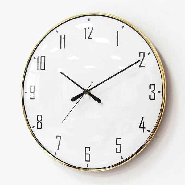 Gold Metal Luxury Wall Clock Silent Large Size Silent Modern Wall Watches Home Decor Big Kitchen Clock Duvar Saati Gift D084XJ241225