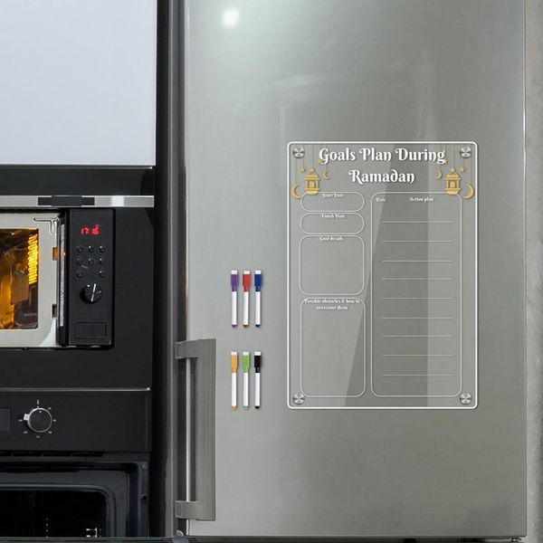 Acrylic Planning Board Magnetic Clear Weekly Planner With 6 Dry Erase Markers Weekly Planner Fridge Acrylic Meal Planner For