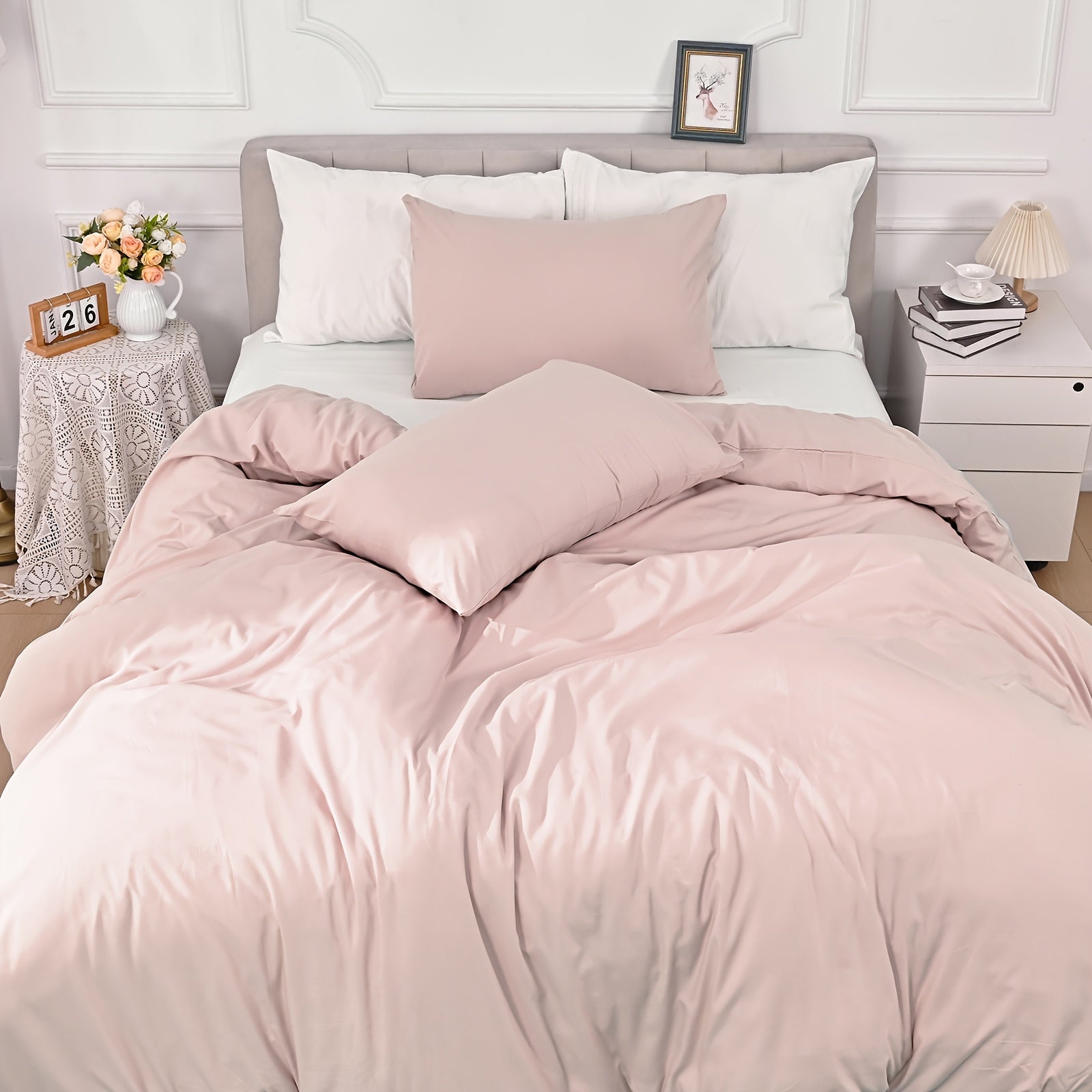 TEMU 3pcs Soft Duvet Cover Set, Microfiber Bedding Set With Zipper Closure, 100% Feel Super Comfortable And Lightweight Home Bedding Set For Home All