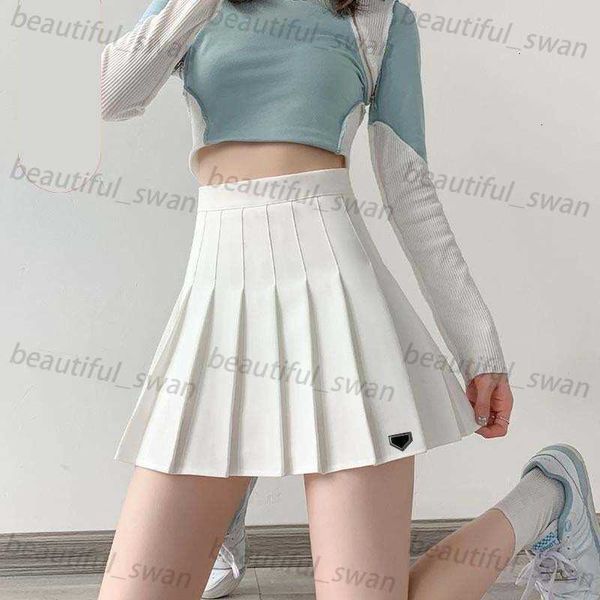 women Skirts White suit pleated skirt women&#039;s summer half skirt new high waist slimming A-line short skirt short stature jk skirt