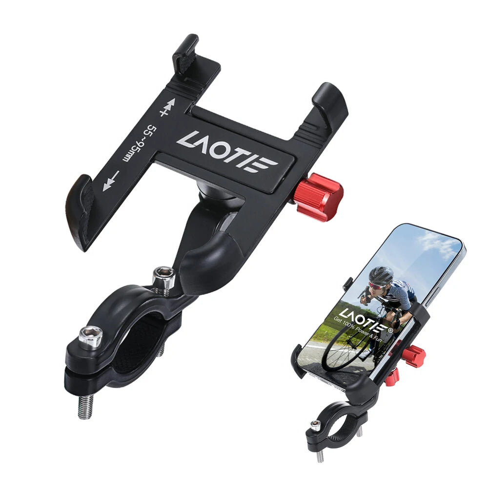 LAOTIE BM2 Universal Bike Phone Holder Four Corners Shockproof Free Rotation 4.0"-7.0" Cellphone Electric Scooter Motorc