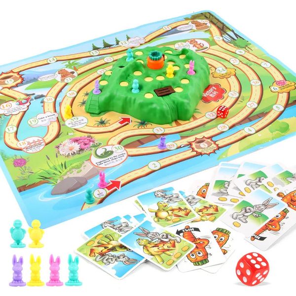 Other Toys Rabbit Cross Country Competitive Trap Toy Children Educational Family Fun Early Childhood Board Games Interactive Toy Party Game
