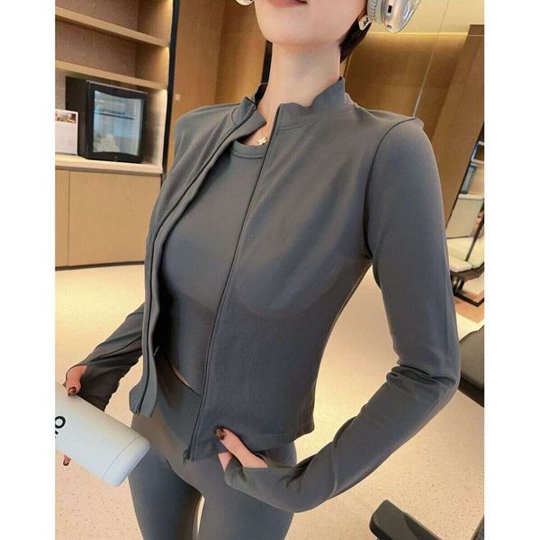 Alosweats Slim Fit Yoga Fitness Jacket Women&#039;s Winter Quick Drying Running Long Sleeved Top Pilates Training Suit 6B3