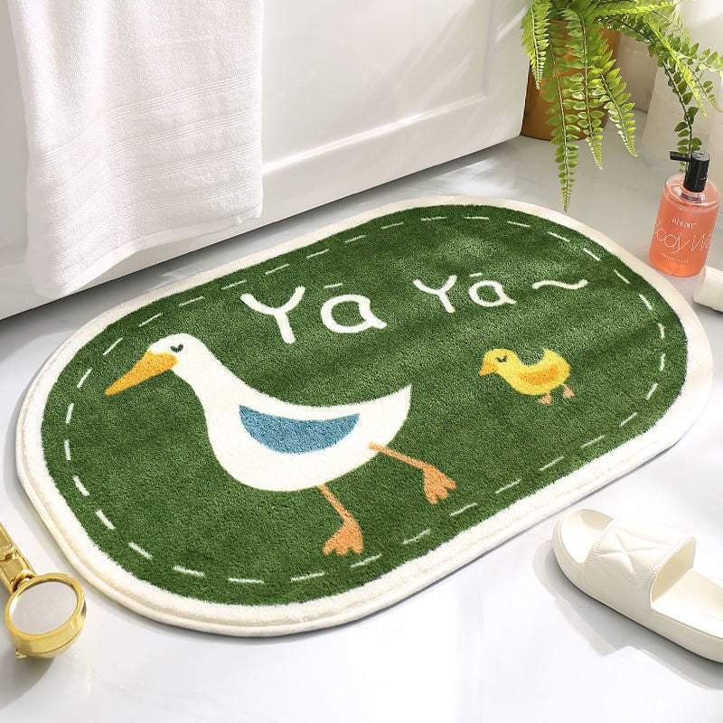 Cartoon floor mats bathroom bathroom water-absorbent household toilet door mats restroom non-slip dirty bedroom foot mats