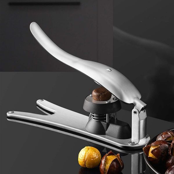 Fruit Vegetable Tools 2 In 1 Chestnut Clip Pecans Opener Cutter Gadgets Kitchen Nut Shelling Tool Quick Walnut Pliers With Curved Handle Sta