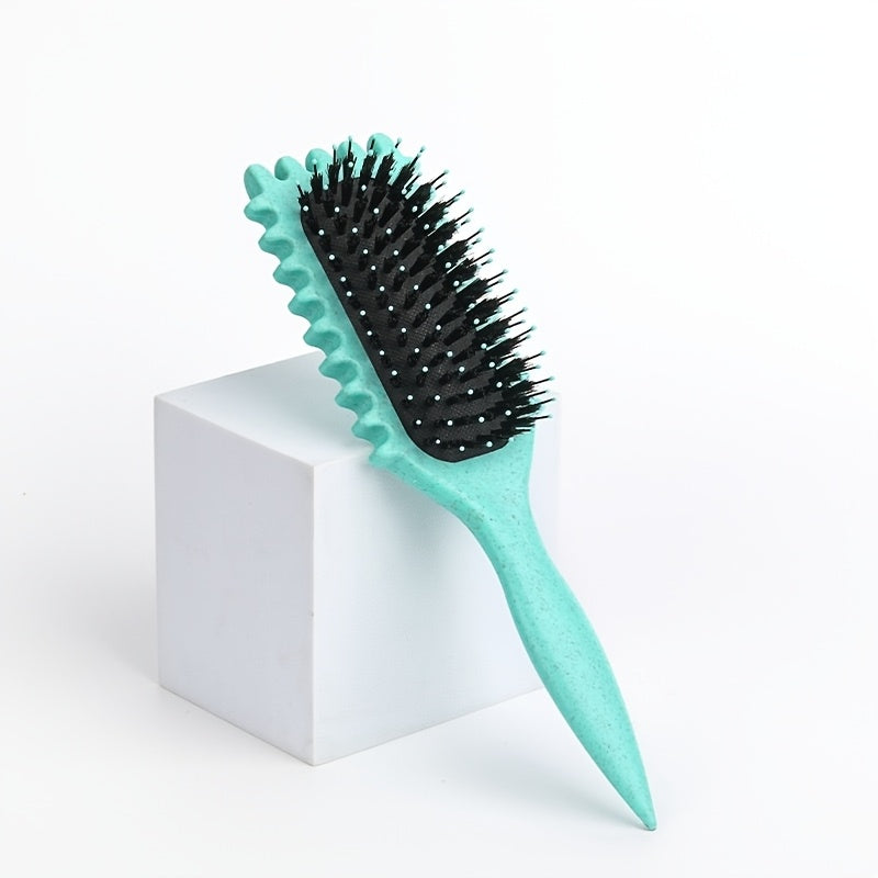 TEMU 1pc Candybrush Curly Hair Brush For Women, Nylon Bristles, Resin Handle, Gentle Defining And Shaping, Design For Fine Hair, Suitable For All