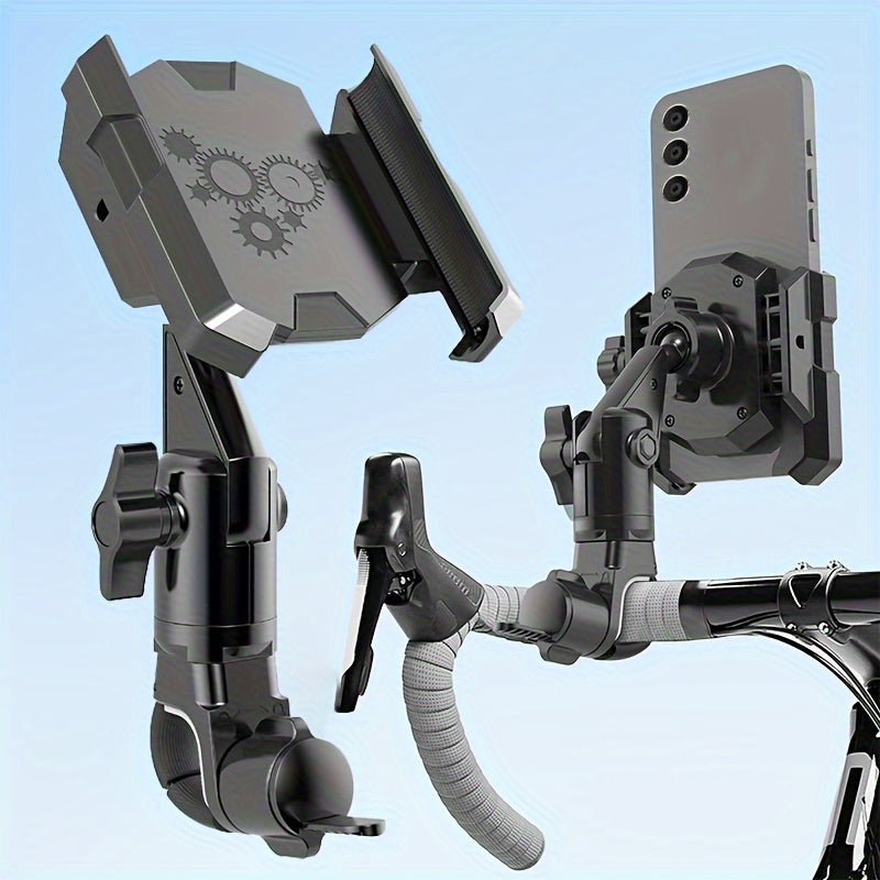 TEMU Universal Bike Handle Mount: Adjustable And Secure For Motorcycles, Bicycles, And Scooters - Suitable For 4.2-7 Inch Smartphones - Abs Material