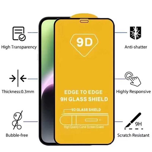 5pcs 9D HD Mobile Phone Film Screen Protector Tempered Glass For IPhone 15 16 Pro Max Protective GlassT250115