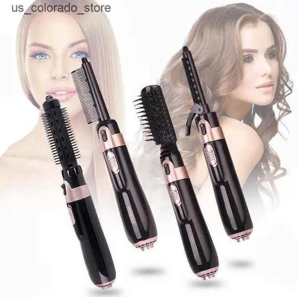 Electric Hair Brushes 4 In 1 Multifunction Hot Air Brush Negative Ion Electric Straight-roll Hair Dryer Styler Hair Straightener Curler Comb