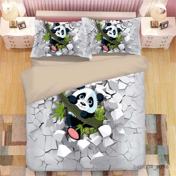 Bedding sets 3D Panda Print Bedding Set Duvet Covers cases One Piece Comforter Bedding Sets Bedclothes Bed (Not sheets) 02 R230823