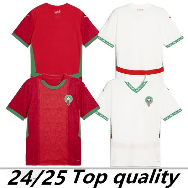 2024 Morocco soccer jerseys home away White 24 25 maillot de foot Ziyech Boufal FR Munir Ait Bener Amrabat football shirts