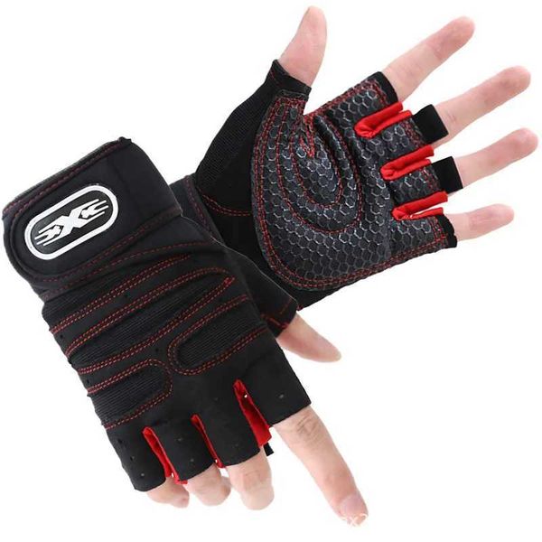 Sports Gloves Gym Gloves Fitness Heavyweight Training Gloves Men Women Body Building Half Finger Non-Slip Gloves Wrist Weightlifting Sports