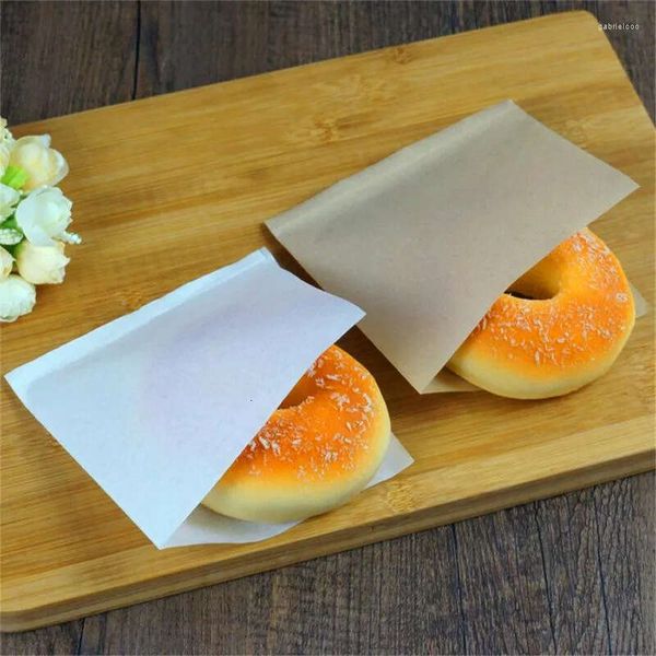 12Cm Gift Wrap 100Pcs White 12 Brown Kraft Paper Sand Donut Bread Bag Hamburger Bags Food Packing Restaurant Supply Pouches Cm s
