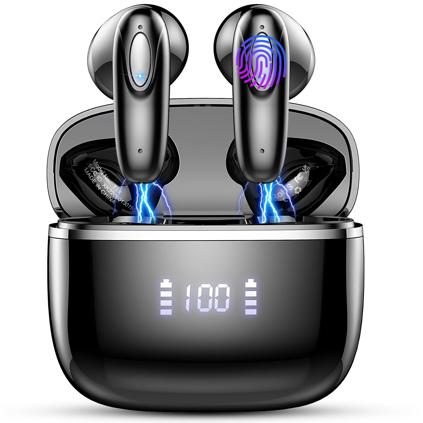 TEMU Wireless Earbuds With 14.2mm Driver For , Featuring 4 Noise-cancelling Microphones, 40-hour Mini Earbuds, Usb-c-clear Calls-touch