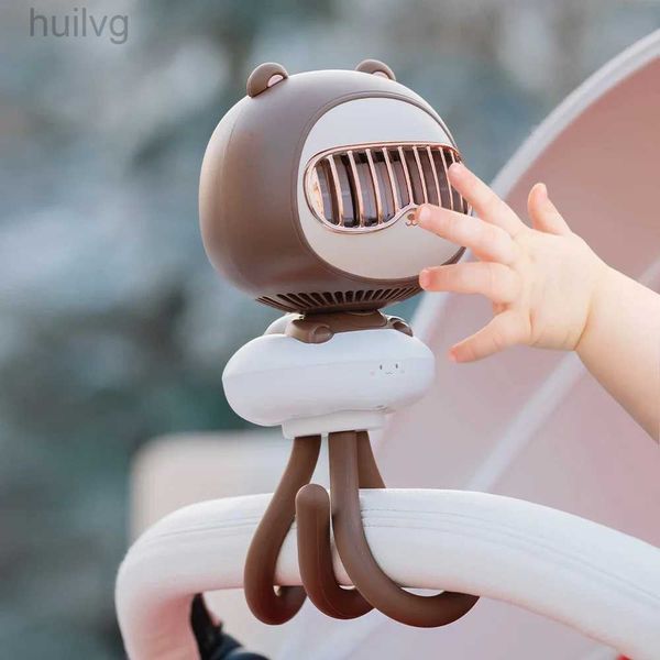 Electric Fans F62 Flexible Stroller Cooling Fan 3600mAh Chargeable Quiet Air Conditioner 120 Auto Rotation 4-Fear Wind Handheld for Outdoor