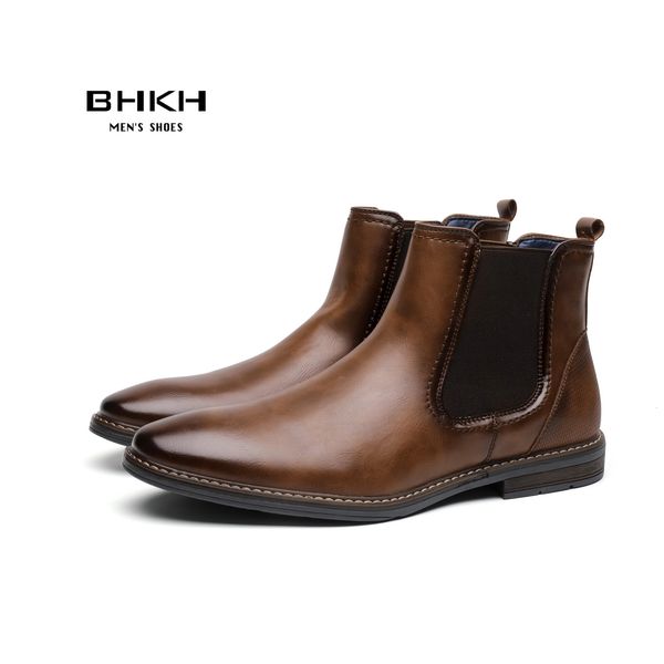 BHKH 2024 Men Chelsea Boots Winter Fashion Ankle Smart Business Dress shoes Formal Man Shoes 240924